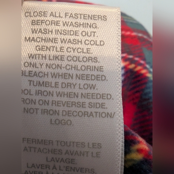 Red Plaid Long Sleeve Night Shirt Soft Fleece Adult Size XXL Children's Place - Picture 3 of 7